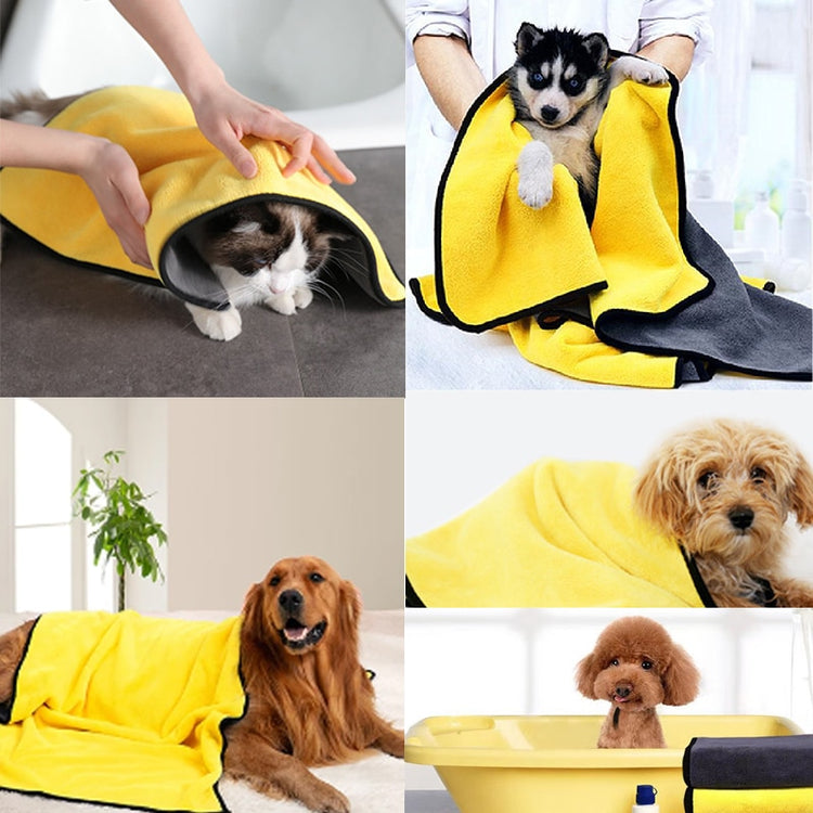 Quick-drying Pet Soft Fiber Absorbent Towel Dog Bath Towel Cat Wipes Cleaning Plus Soft Comfortable Towel Pet Shop Supplies