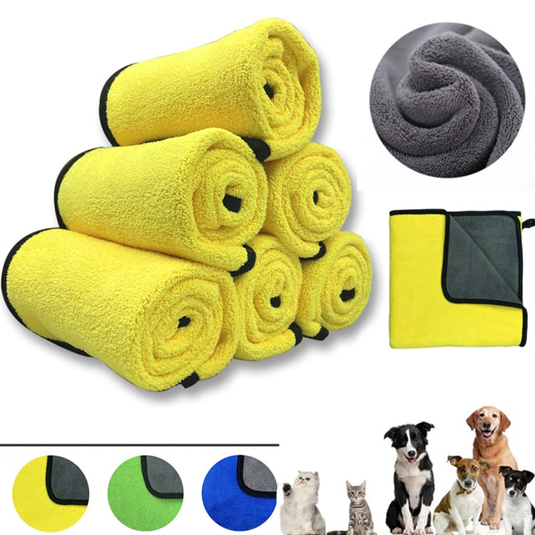 Quick-drying Pet Soft Fiber Absorbent Towel Dog Bath Towel Cat Wipes Cleaning Plus Soft Comfortable Towel Pet Shop Supplies